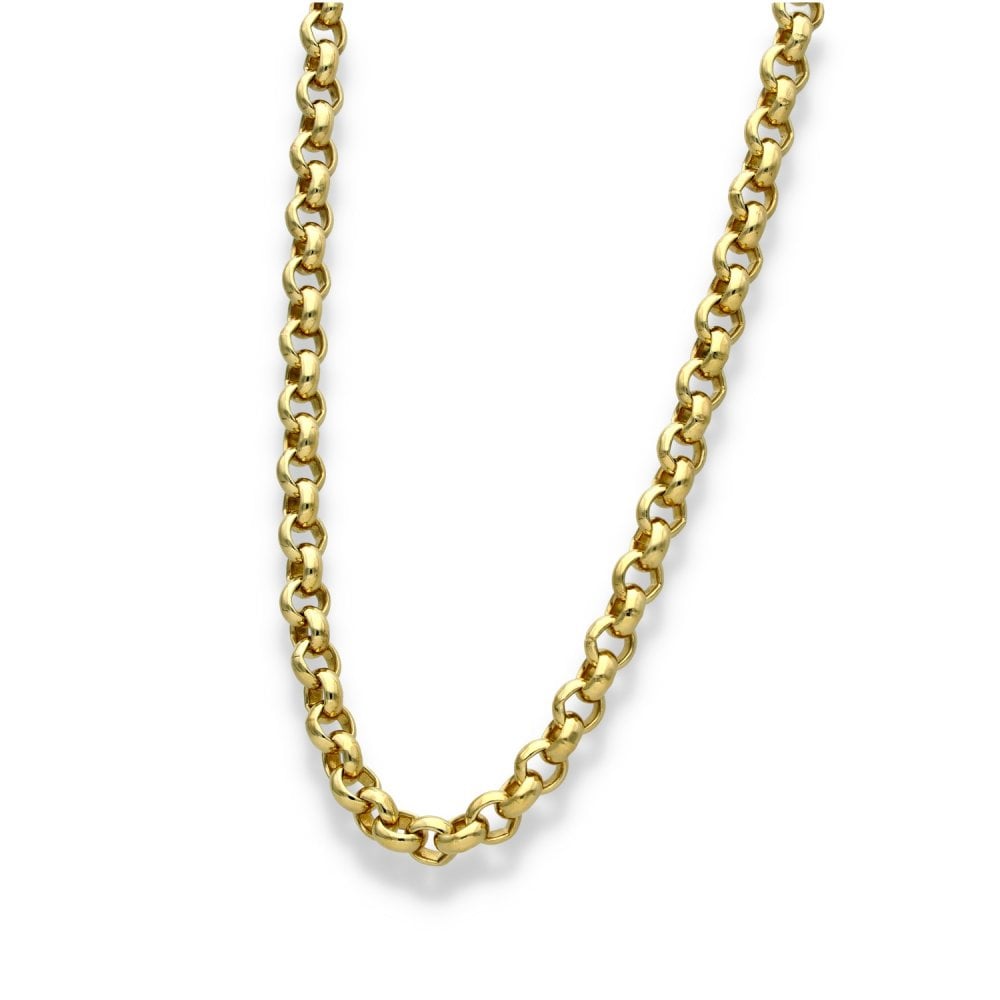 9ct Yellow Gold Heavy Round Belcher Chain - 26" - 85.0g