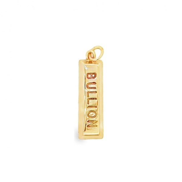 9ct Yellow Gold Bullion Ingot Pendant - 7x26x3mm - 4.8g