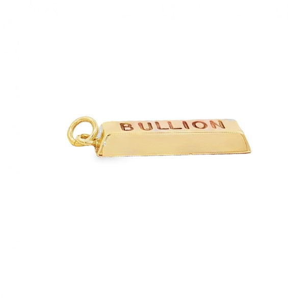 9ct Yellow Gold Bullion Ingot Pendant - 7x26x3mm - 4.8g