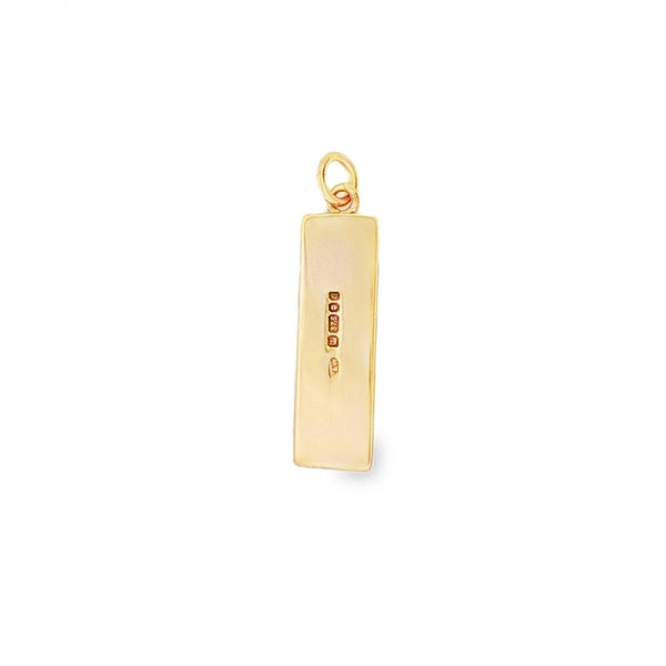 9ct Yellow Gold Bullion Ingot Pendant - 7x26x3mm - 4.8g