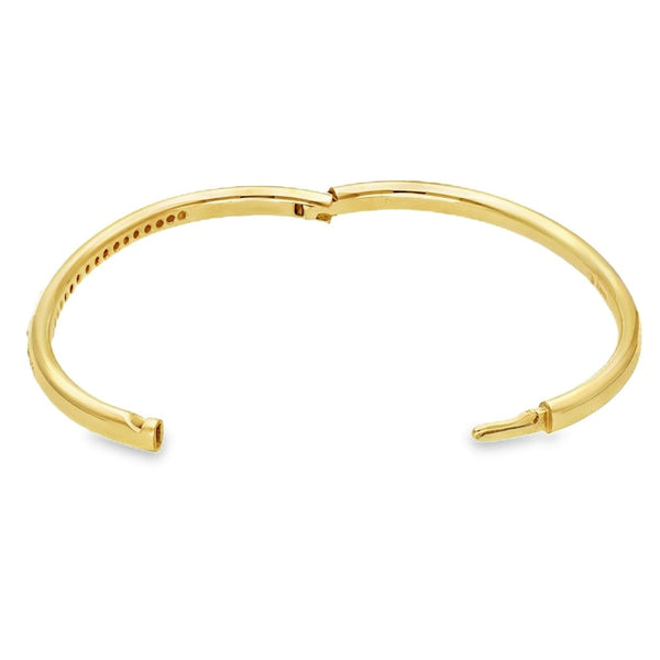 9ct Yellow Gold Diamond Bangle - 16.5cm - 0.75ct