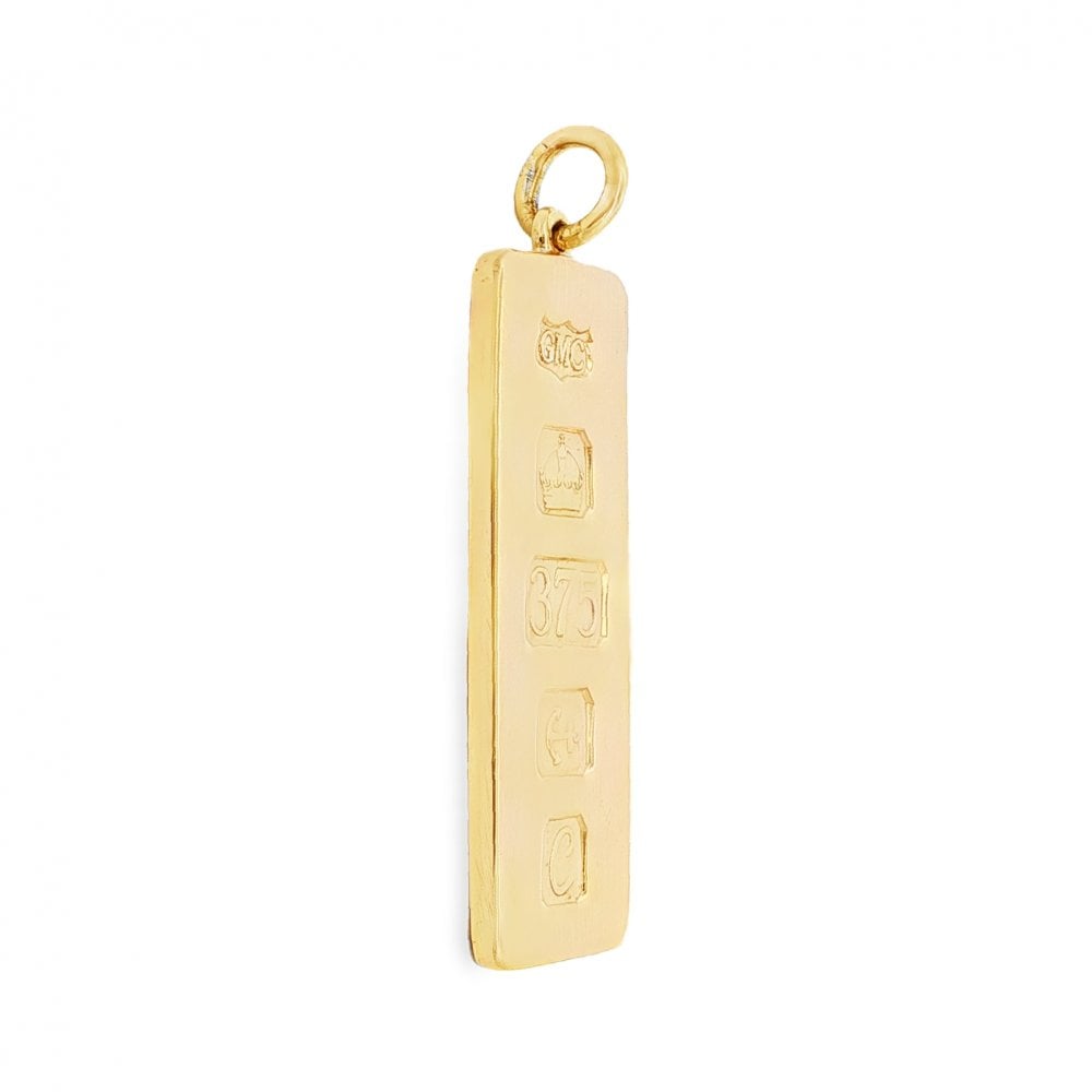 9ct Yellow Gold Large Ingot Pendant - 16x45x2.5mm - 15.3g
