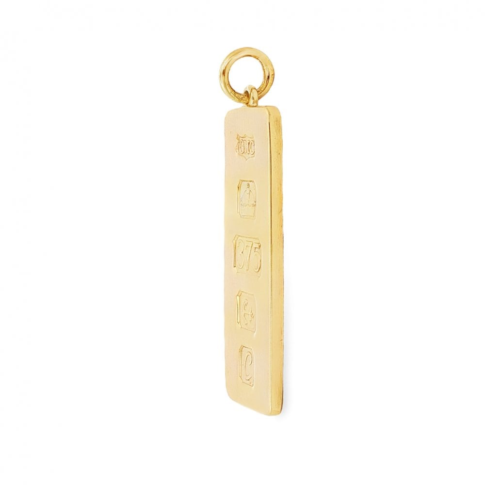 9ct Yellow Gold Large Ingot Pendant - 16x45x2.5mm - 15.3g