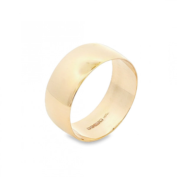 9ct Yellow Gold Wedding Band - Size S½ - 8mm