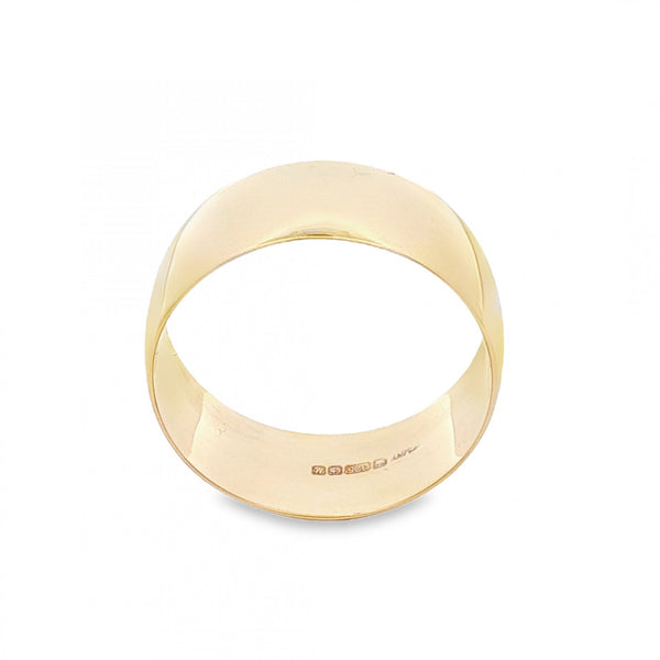 9ct Yellow Gold Wedding Band - Size S½ - 8mm