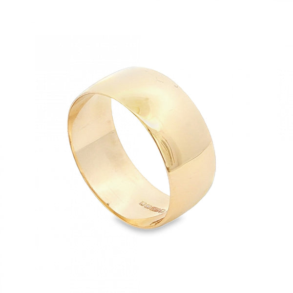 9ct Yellow Gold Wedding Band - Size S½ - 8mm