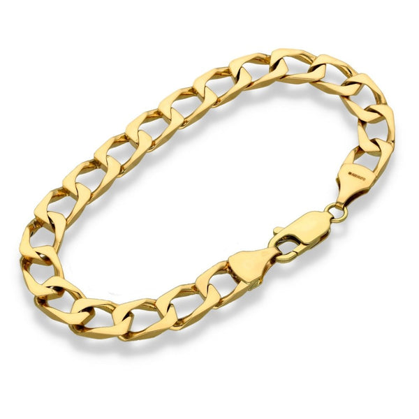 9ct Yellow Gold Square Curb Bracelet - 8" - 18.9g