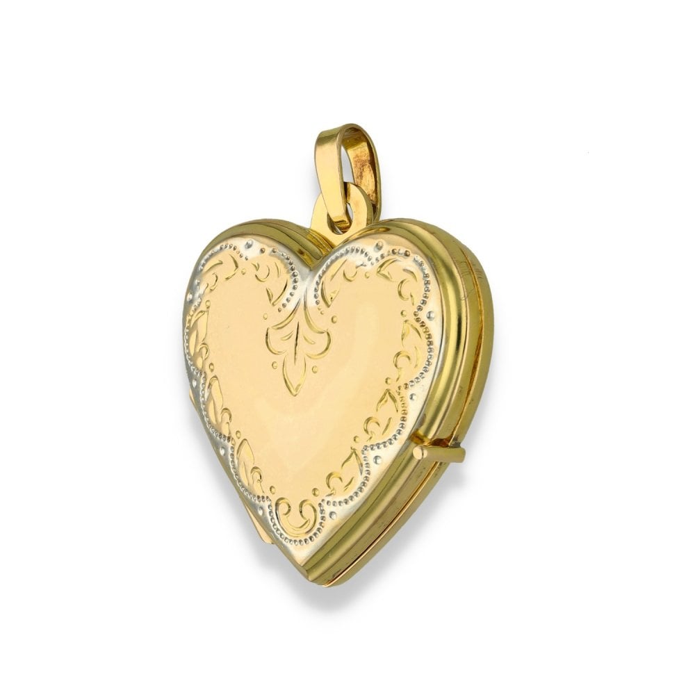 9ct Yellow Gold Patterned Locket - 21x23x7mm - 2.5g