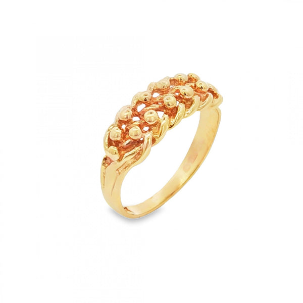 9ct Yellow Gold Shot Ring - Size K½ - 2.2g