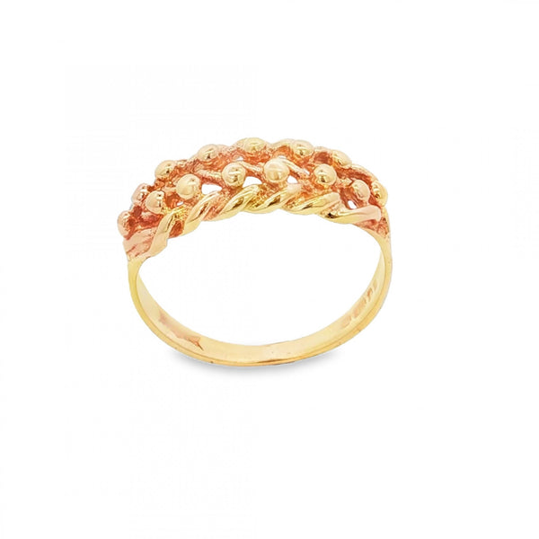 9ct Yellow Gold Shot Ring - Size K½ - 2.2g