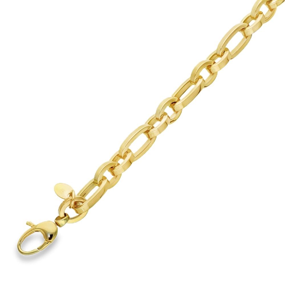9ct Yellow Gold Oval Link Bracelet - 7.5" - 17.3g