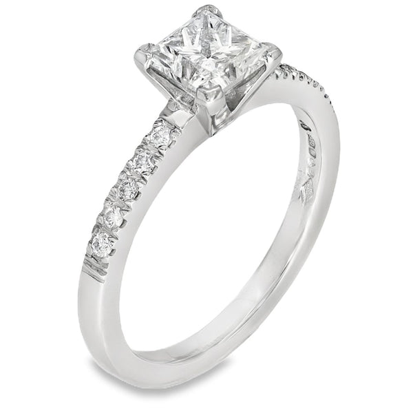 Platinum Princess Cut Diamond Engagement Ring - 1.10ct