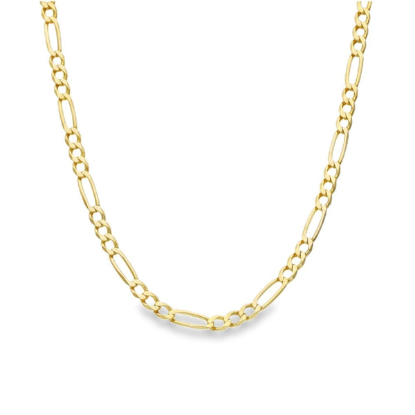 9ct Yellow Gold Figaro Chain - 17" - 5.2g