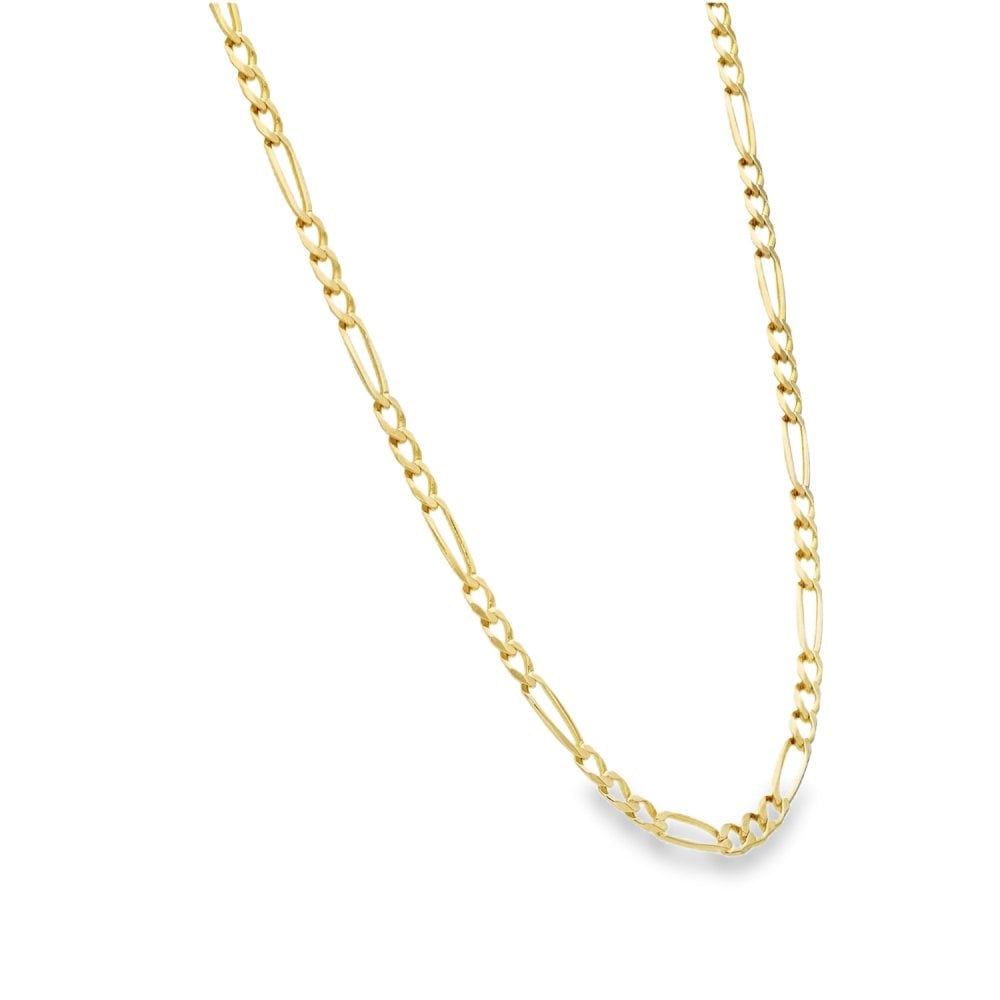 9ct Yellow Gold Figaro Chain - 17" - 5.2g