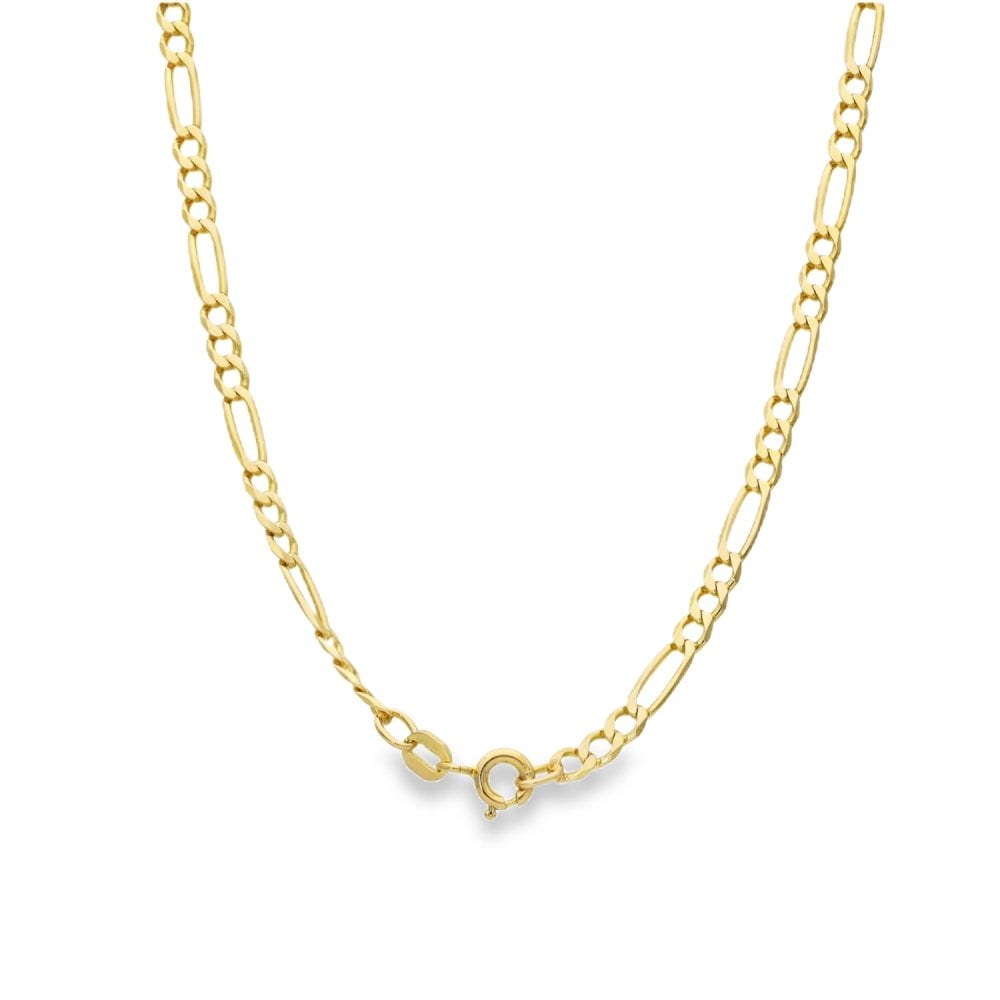 9ct Yellow Gold Figaro Chain - 17" - 5.2g