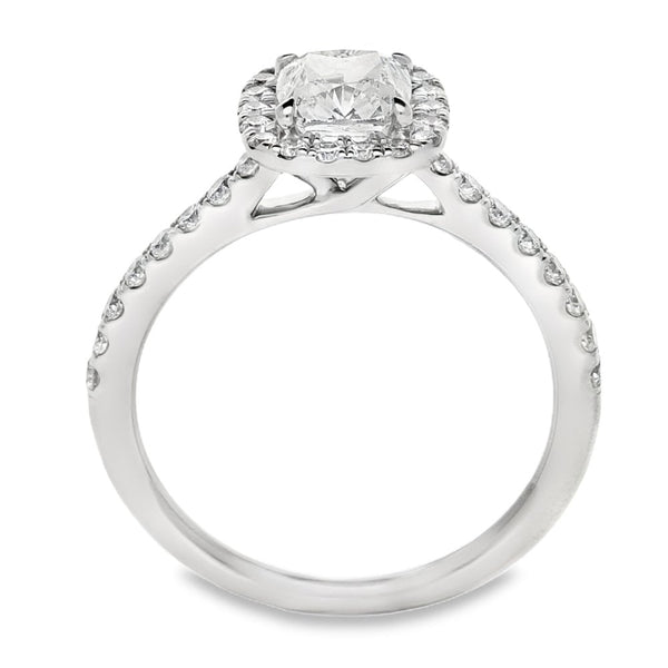 950 Platinum GIA Certified Diamond Cluster Ring - Size M -1.47ct