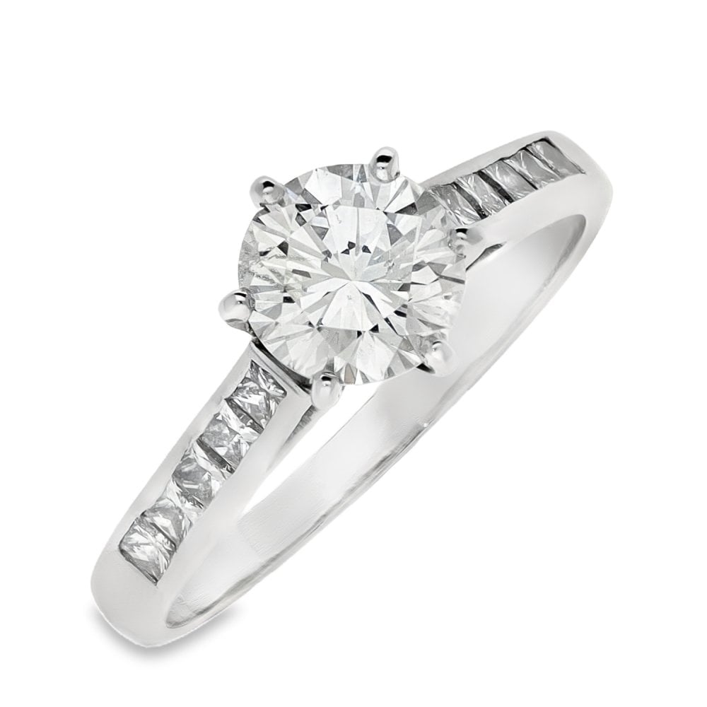 Ladies Platinum Certified 1.47ct Diamond Engagement Ring
