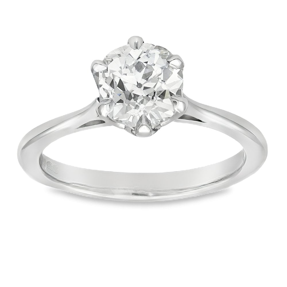 950 Platinum Certified Diamond Engagement Ring - Size N - 1.60ct