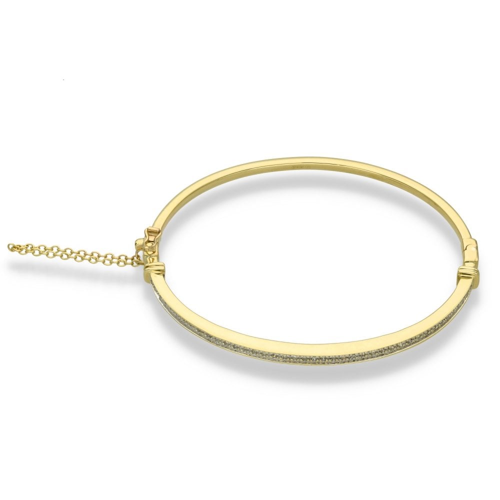 9ct Yellow Gold Diamond Bangle - 18cm - 0.26ct