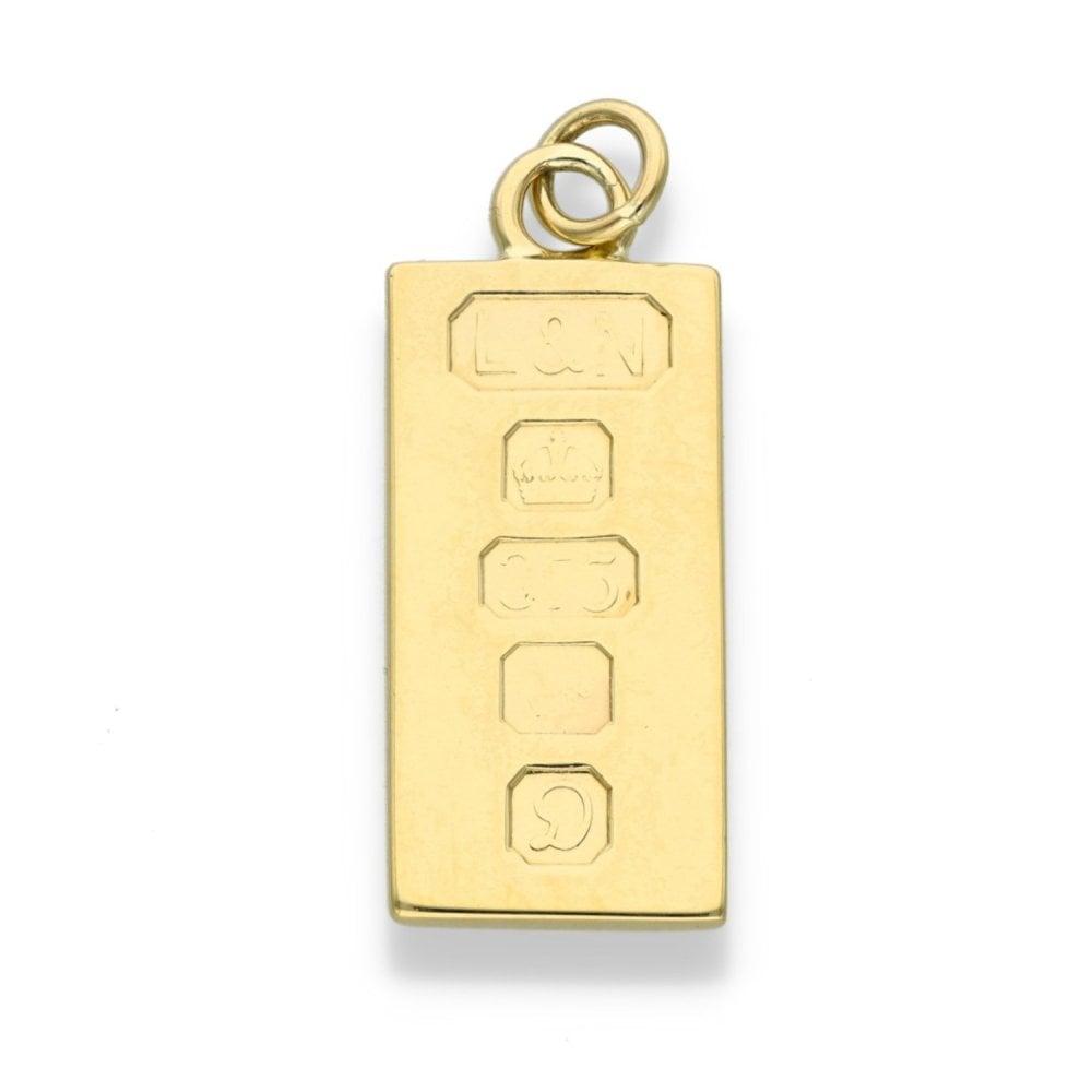 9ct Yellow Gold Ingot Pendant - 13x31x2.5mm - 8.4g