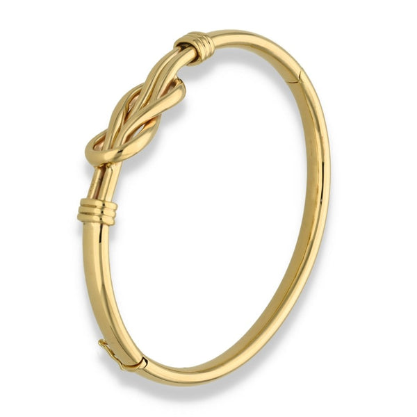 9ct Yellow Gold Knot Bangle - 18cm - 12.3g
