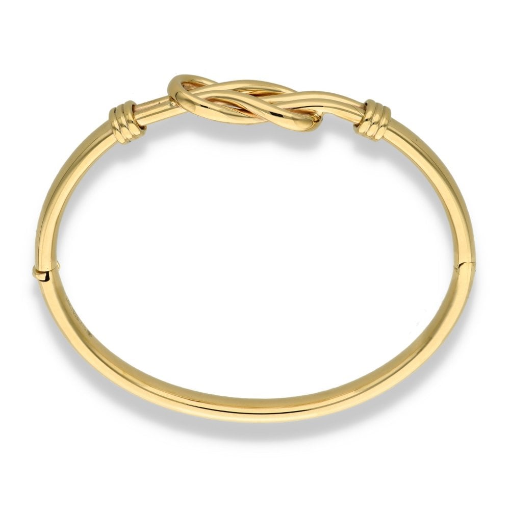 9ct Yellow Gold Knot Bangle - 18cm - 12.3g