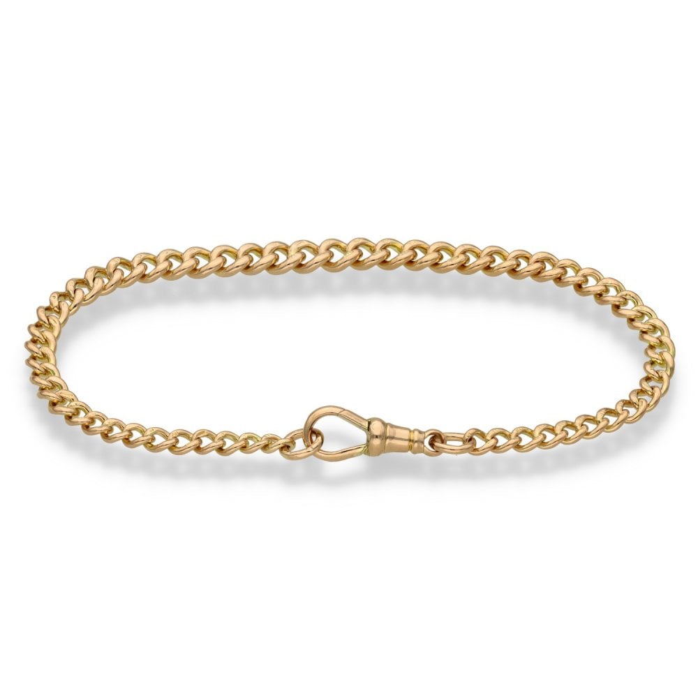 9ct Rose Gold Curb Bracelet - 7.5" - 9.8g