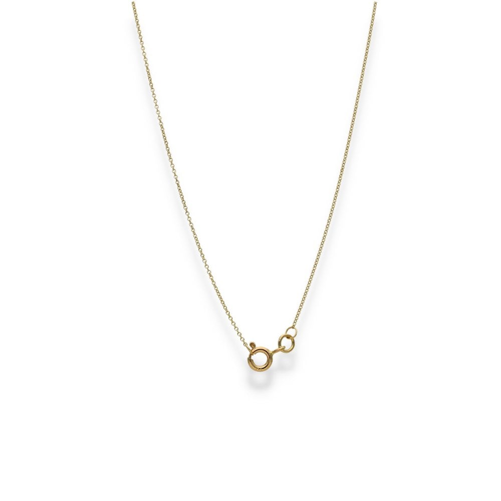 9ct Yellow Gold Diamond Snake Pendant & Trace Chain - 18" - 2.1g