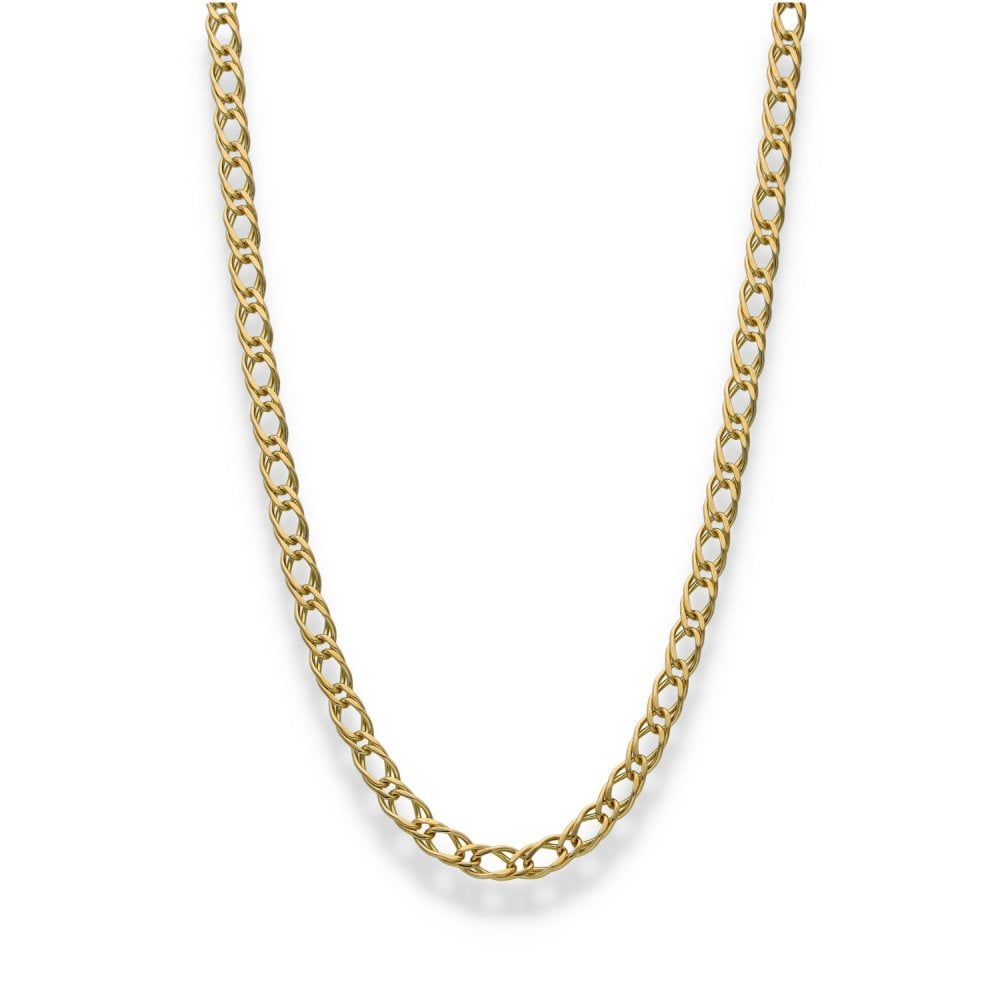 9ct Yellow Gold Double Curb Chain - 18" - 10.7g