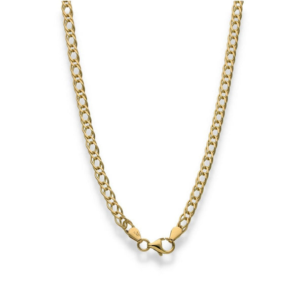9ct Yellow Gold Double Curb Chain - 18" - 10.7g