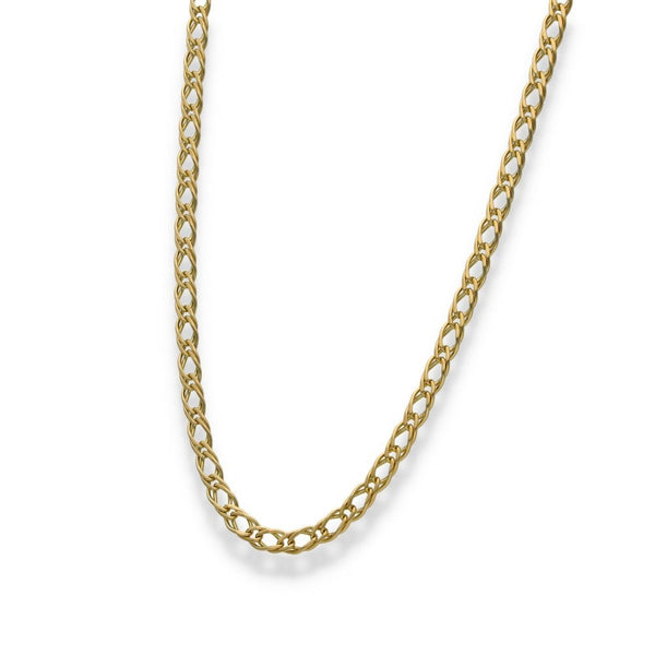 9ct Yellow Gold Double Curb Chain - 18" - 10.7g