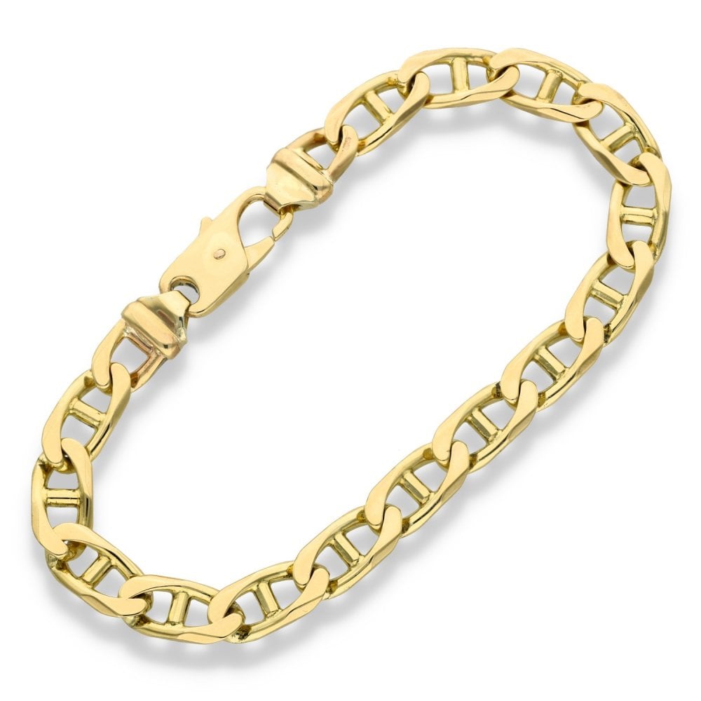 9ct Yellow Gold Anchor Bracelet - 9" - 29.7g