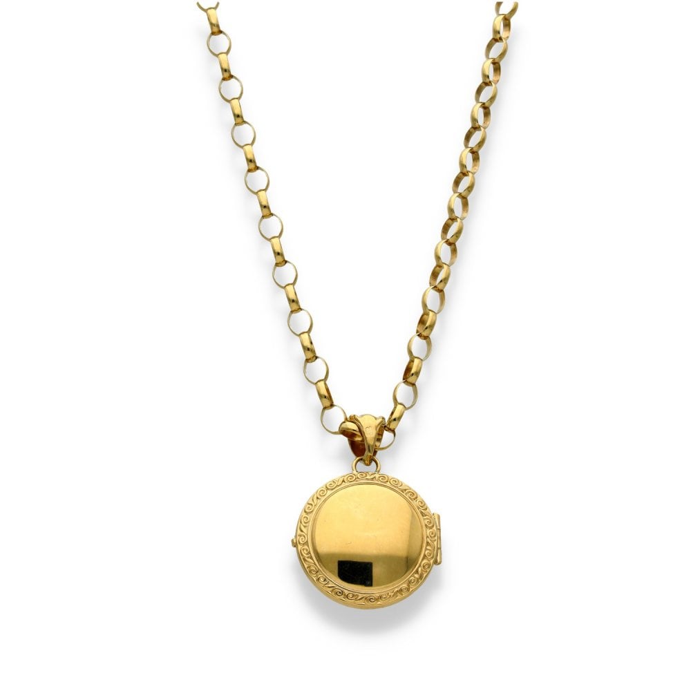 1912 Yellow Gold Half-Sovereign Coin Locket & Chain - 24" -21.2g