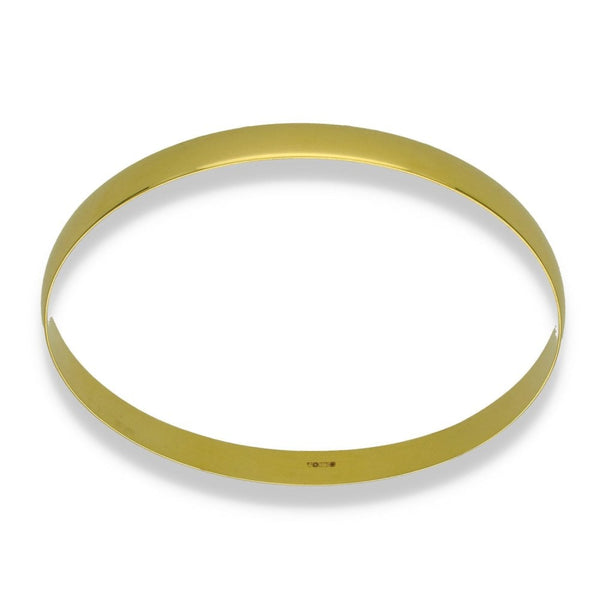 9ct Yellow Gold D-Shape Plain Bangle - 21cm - 11.4g