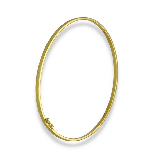 9ct Yellow Gold Hollow Fine Greek Bangle - 17.5cm - 1.7g