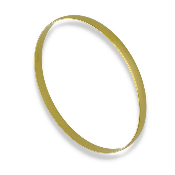 9ct Yellow Gold D-Shape Bangle - 21cm - 9.3g