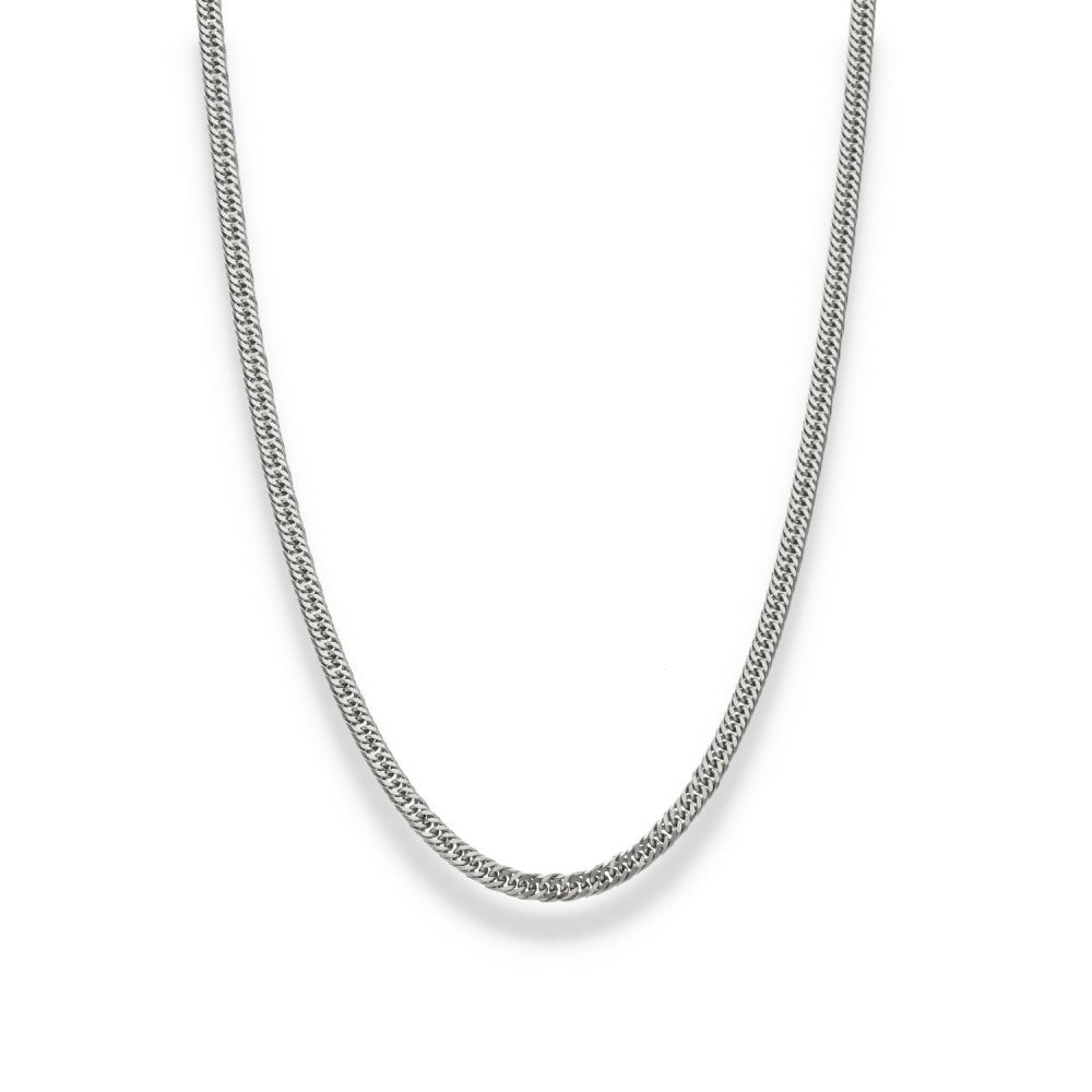 950 Platinum Twin Closed Curb Chain - 18" - 11.9g