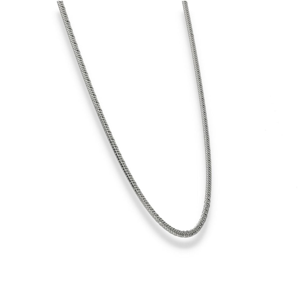 950 Platinum Twin Closed Curb Chain - 18" - 11.9g