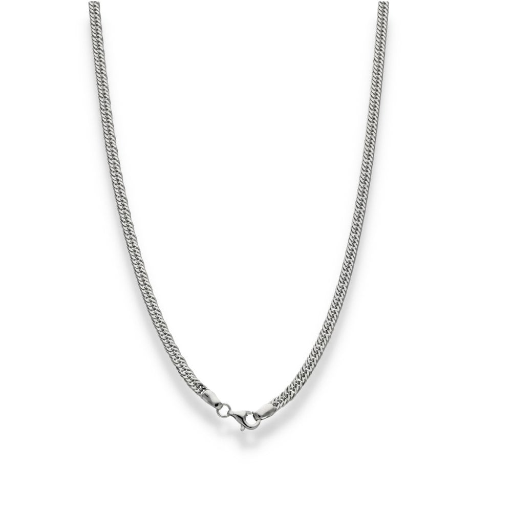 950 Platinum Twin Closed Curb Chain - 18" - 11.9g