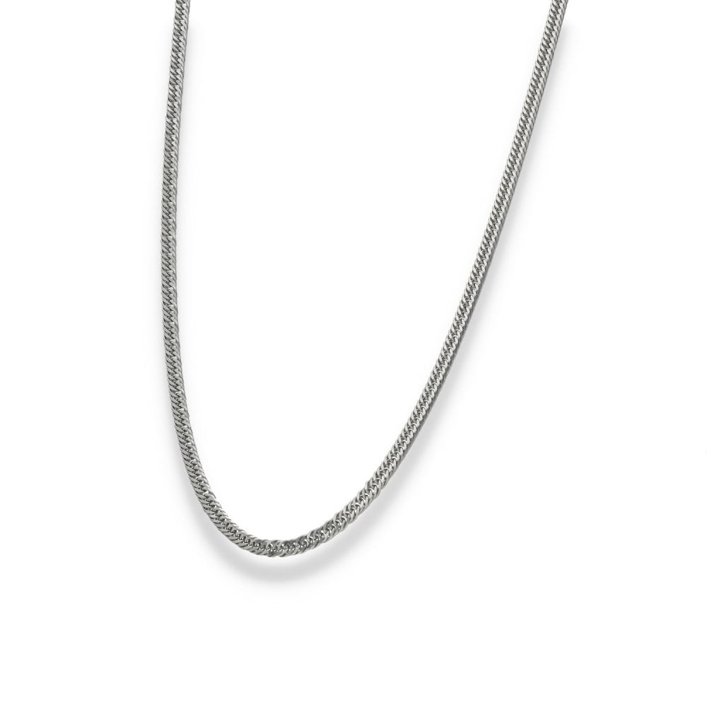 950 Platinum Twin Closed Curb Chain - 18" - 11.9g