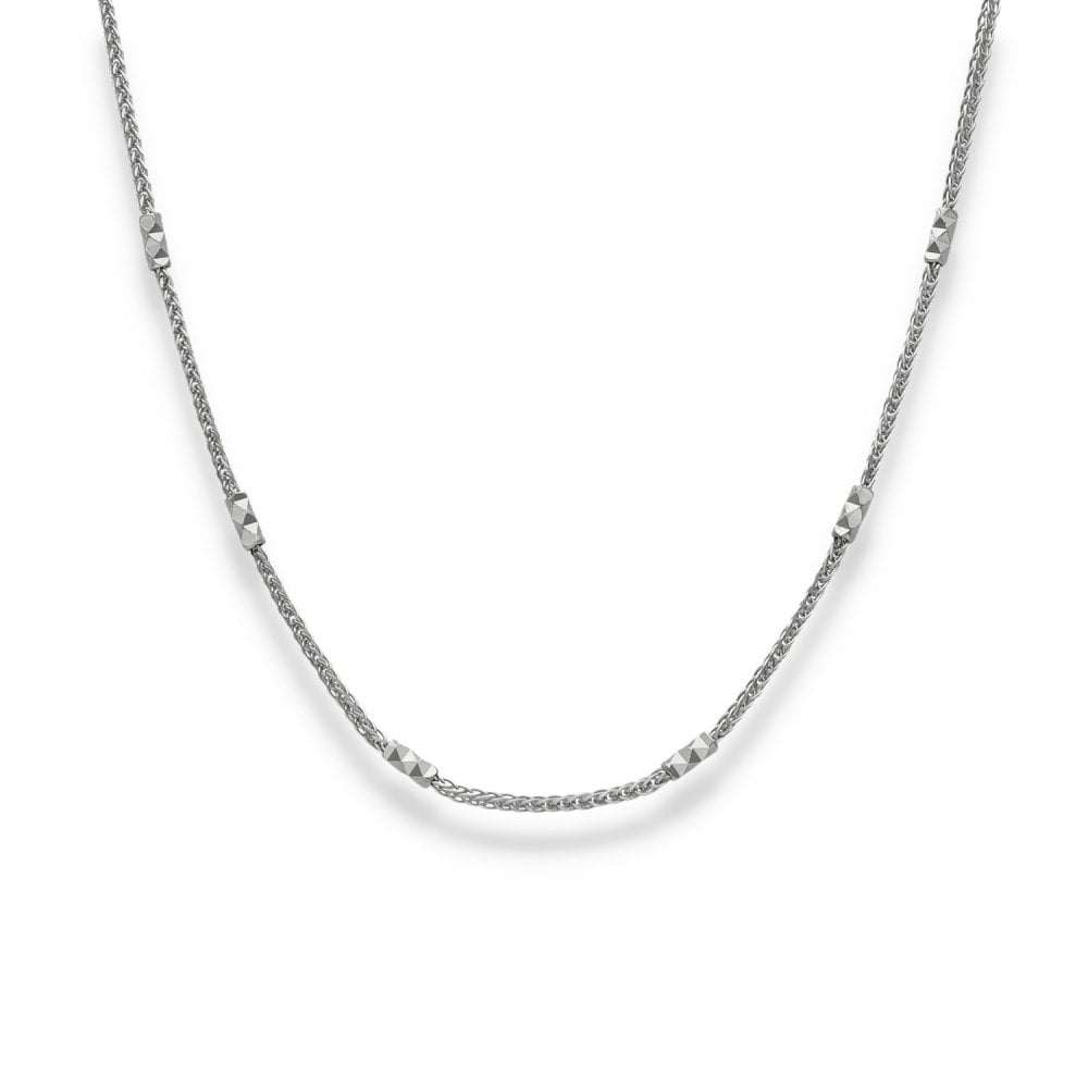 950 Platinum Fine Trace & Crisscross Chain - 18" - 4.1g