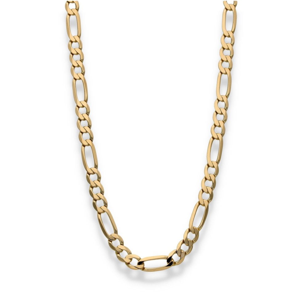 9ct Yellow Gold Figaro Chain - 19" - 20.5g