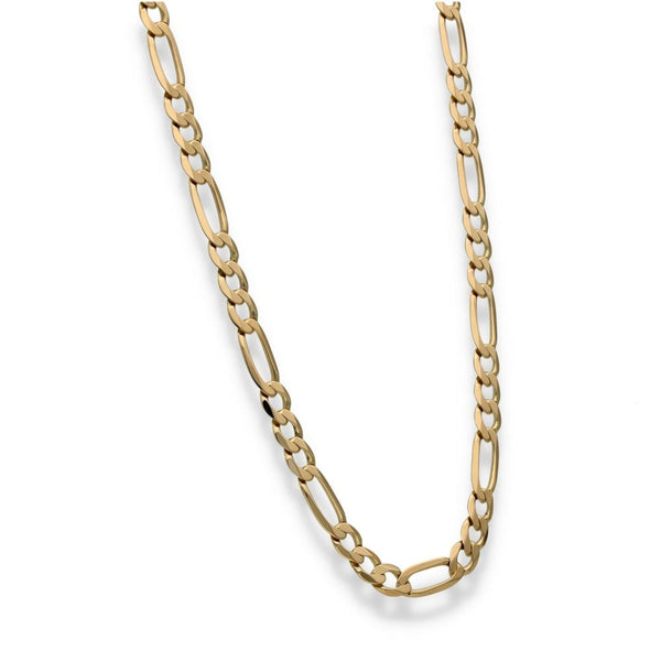 9ct Yellow Gold Figaro Chain - 19" - 20.5g
