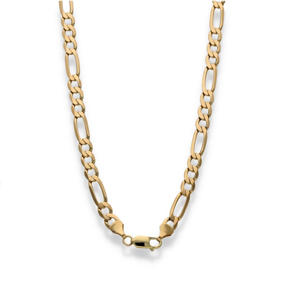 9ct Yellow Gold Figaro Chain - 19" - 20.5g