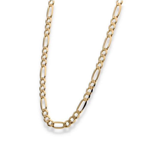 9ct Yellow Gold Figaro Chain - 19" - 20.5g