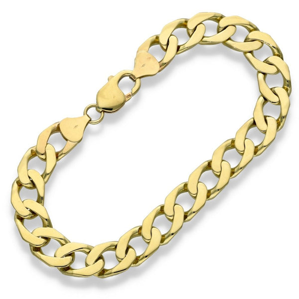 9ct Yellow Gold Curb Bracelet - 8.5" - 28.6g
