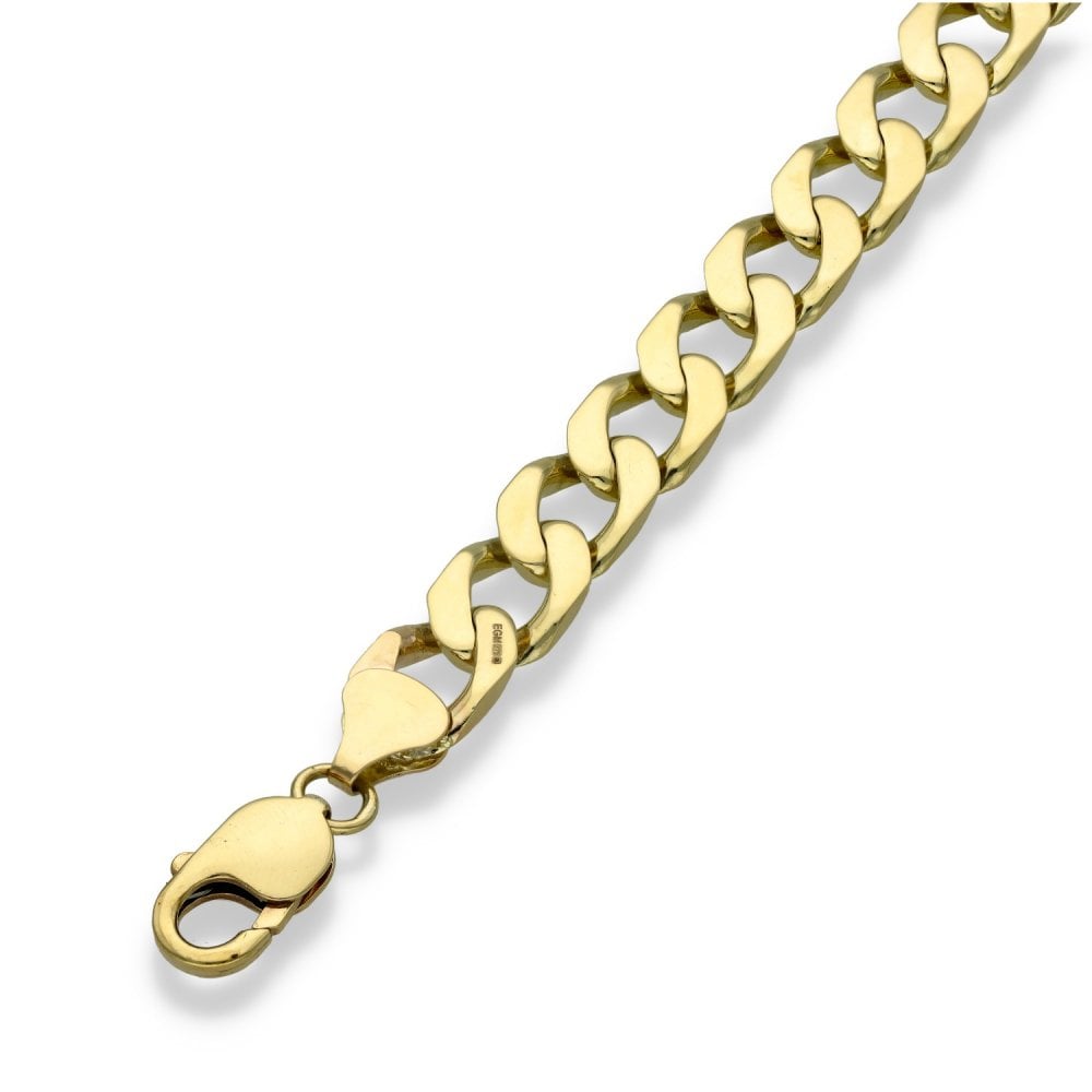 9ct Yellow Gold Curb Bracelet - 8.5" - 28.6g