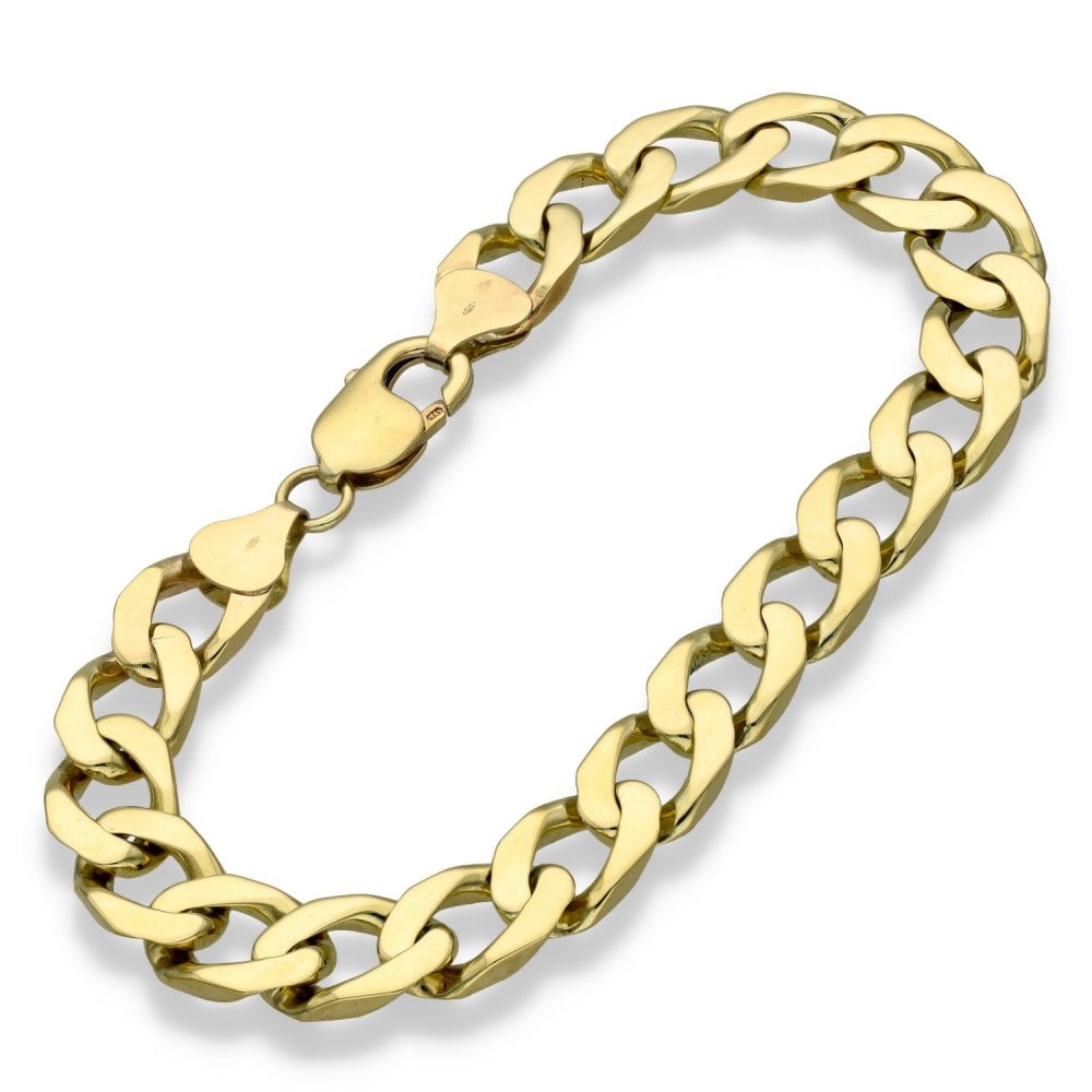 9ct Yellow Gold Curb Bracelet - 8.5" - 28.6g