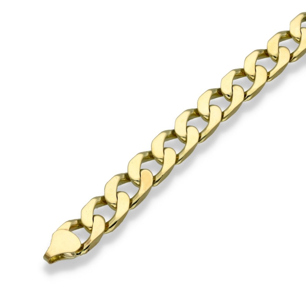 9ct Yellow Gold Curb Bracelet - 8.5" - 28.6g