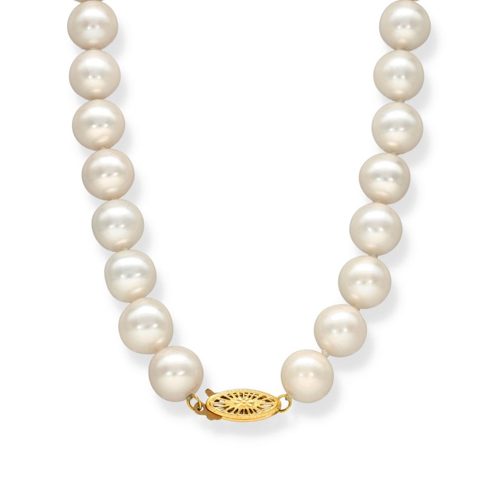9ct Yellow Gold Pearl Necklace - 20" - 65.1g